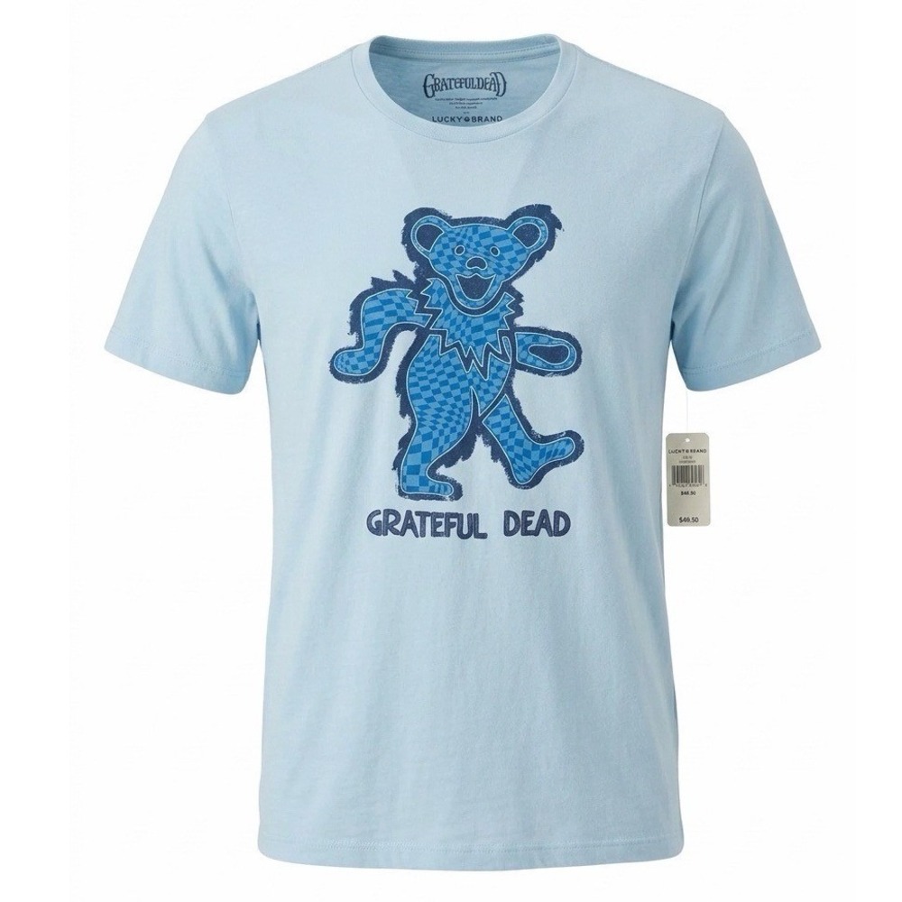 Lucky Brand Grateful Dead Dancing Bear Graphic Tee Dusty Blue Mens Medium NWT